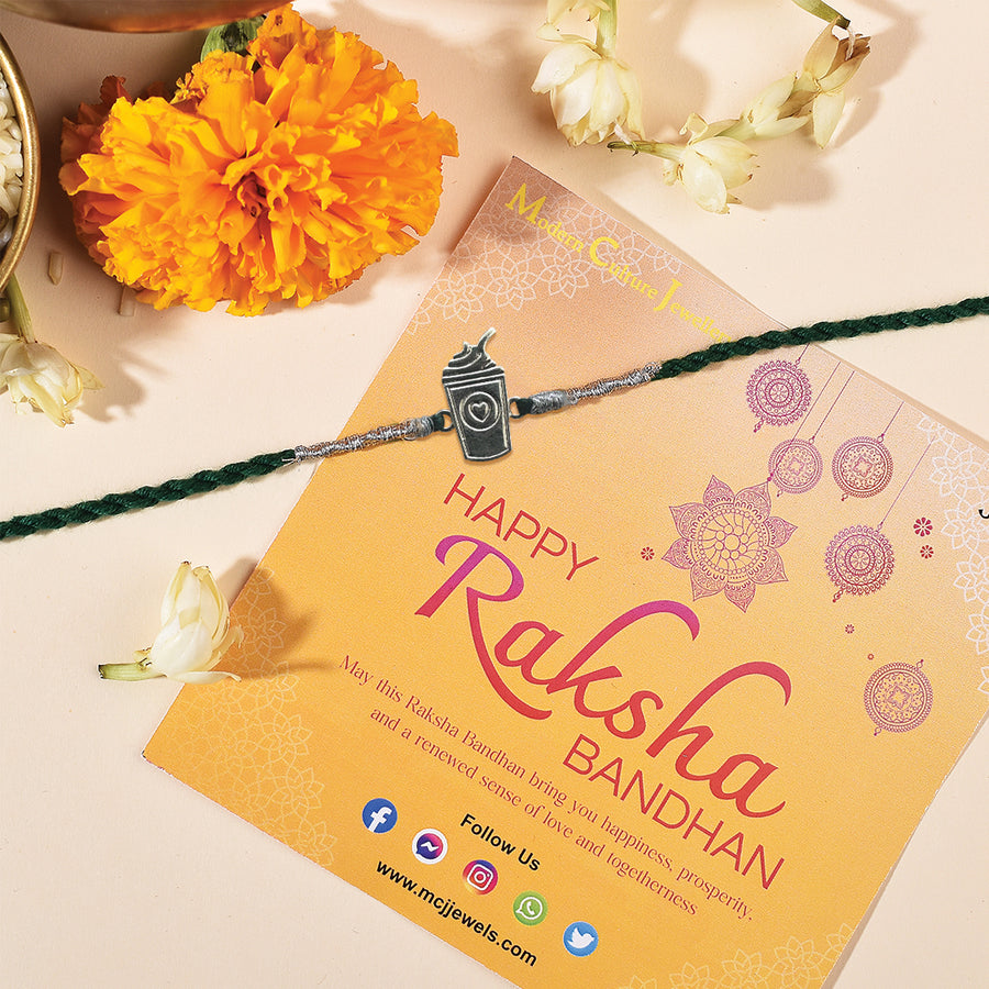 Choco Shake Silver Rakhi