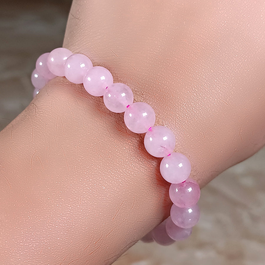 Rose Quartz Pink Beads Bracelet 03