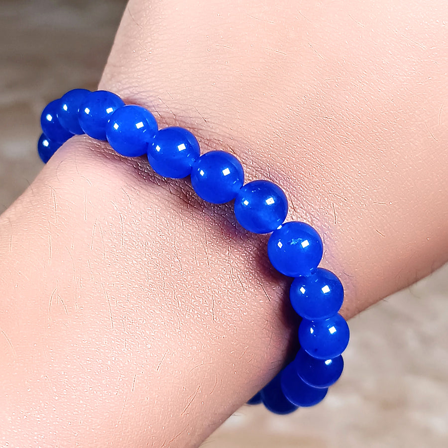 Blue Jade Beads BraceletsBlue Jade Beads Bracelet3