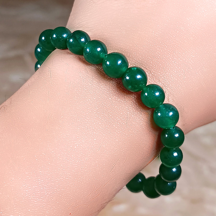 Jade bracelet Deep Green Translucent 10mm bead - Natural Grade A Burmese Jadeite  Jewelry Green Jade Bracelet Green Jadeite Bracelet