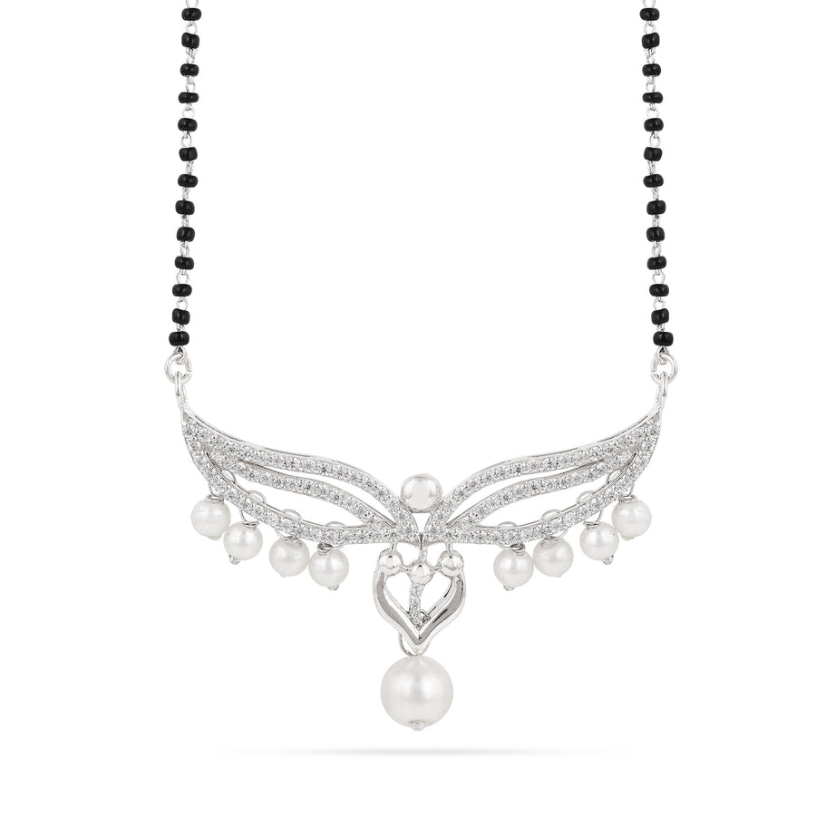 White Pearl Zirconia Sterling Silver Mangalsutra