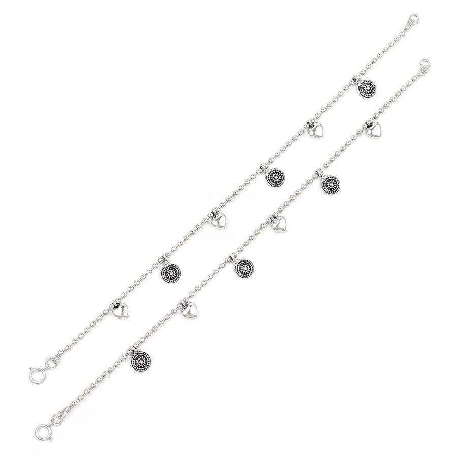 925 Sterling Silver Drops Bead Chain Anklet2