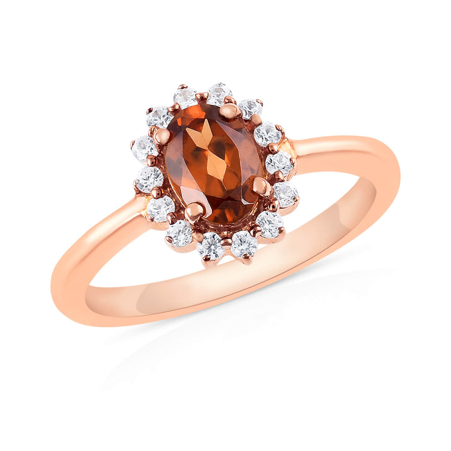 925 Sterling Silver Rose Gold Plated Zircon Finger Ring3