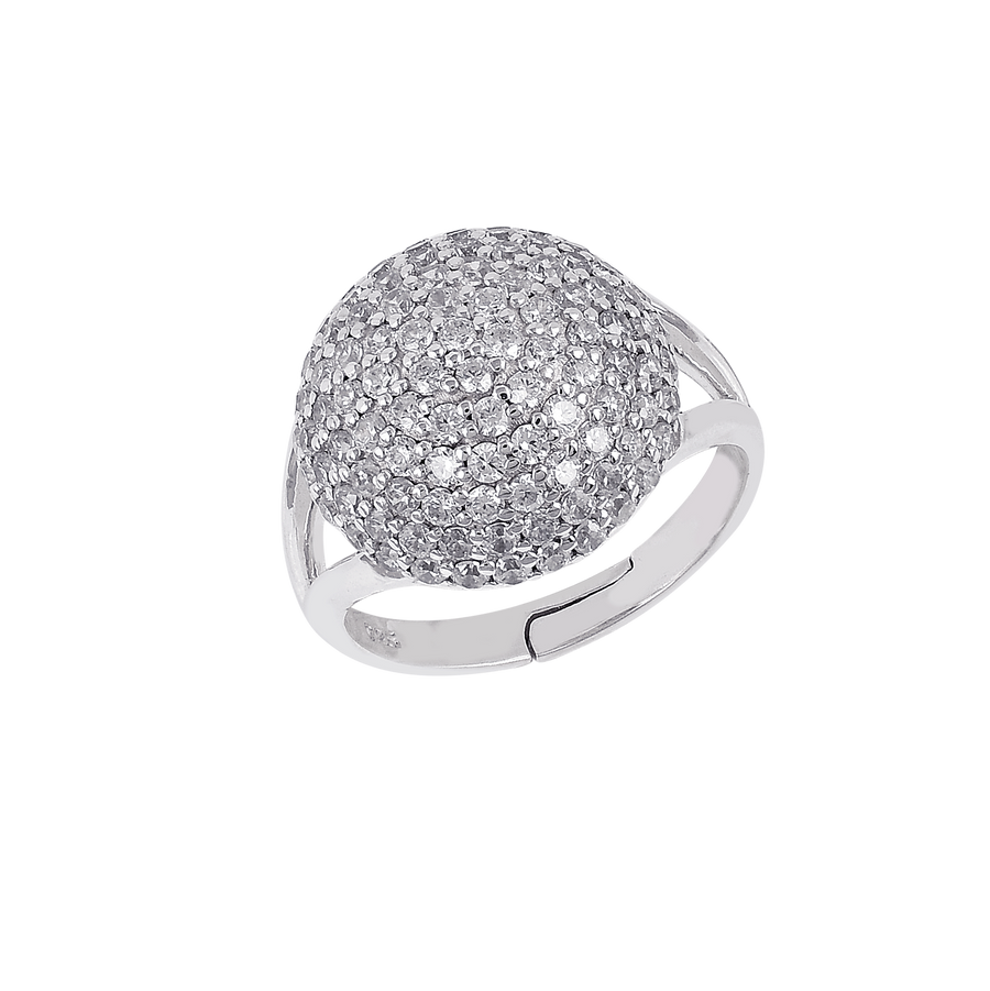 925 Sterling Silver Zircon Dome Ring3