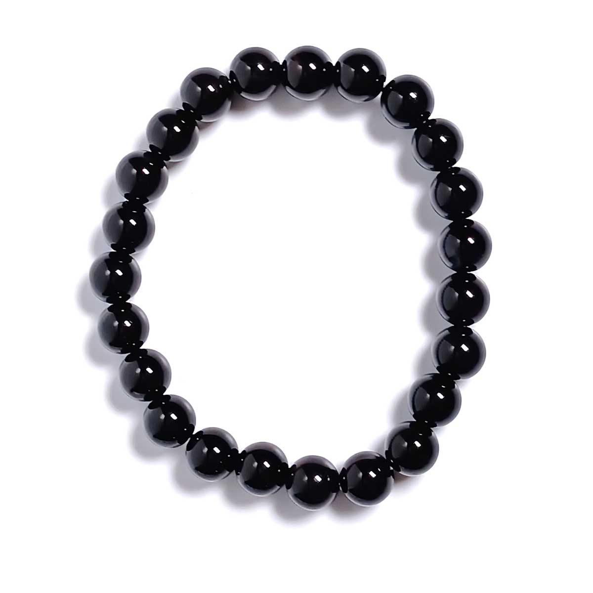 Black Onyx 10 mm Round Bead Bracelet