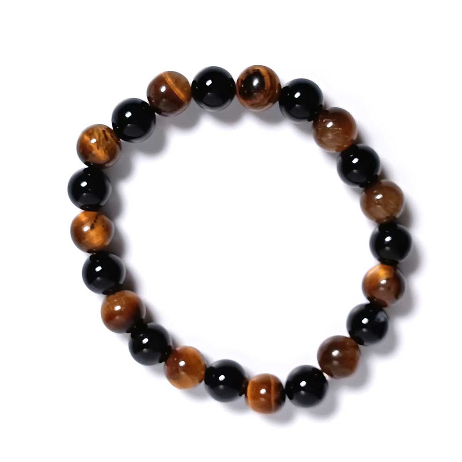 Black Onyx Bracelet With Tiger Eye Beads2