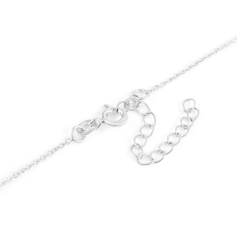 Classic Leaf Pearl Silver Pendant Necklace5
