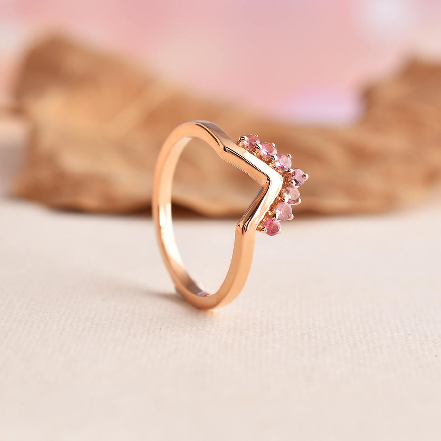 Crown Rose Gold Plated Silver Ring