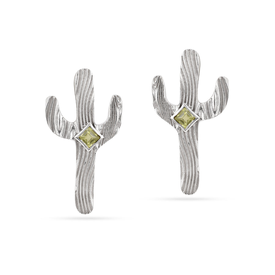 Cute Cactus Amethyst Stud Earrings3