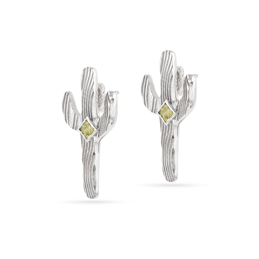 Cute Cactus Amethyst Stud Earrings4