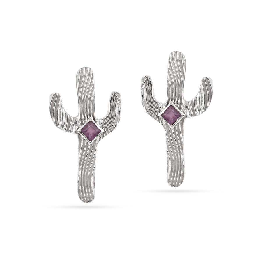 Cute Cactus Peridot Stud Earrings2