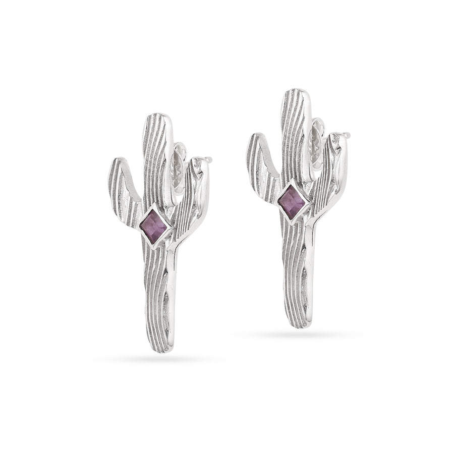 Cute Cactus Peridot Stud Earrings5