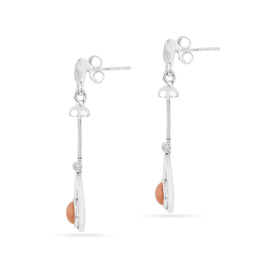 Orange Onyx Gemstone 925 Silver Drop Earring3