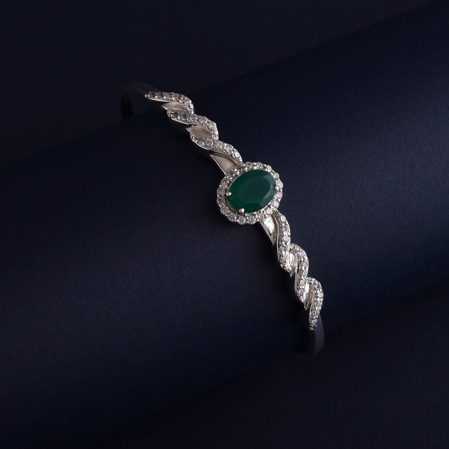 Green Onyx Gemstone 925 Silver Bracelet2