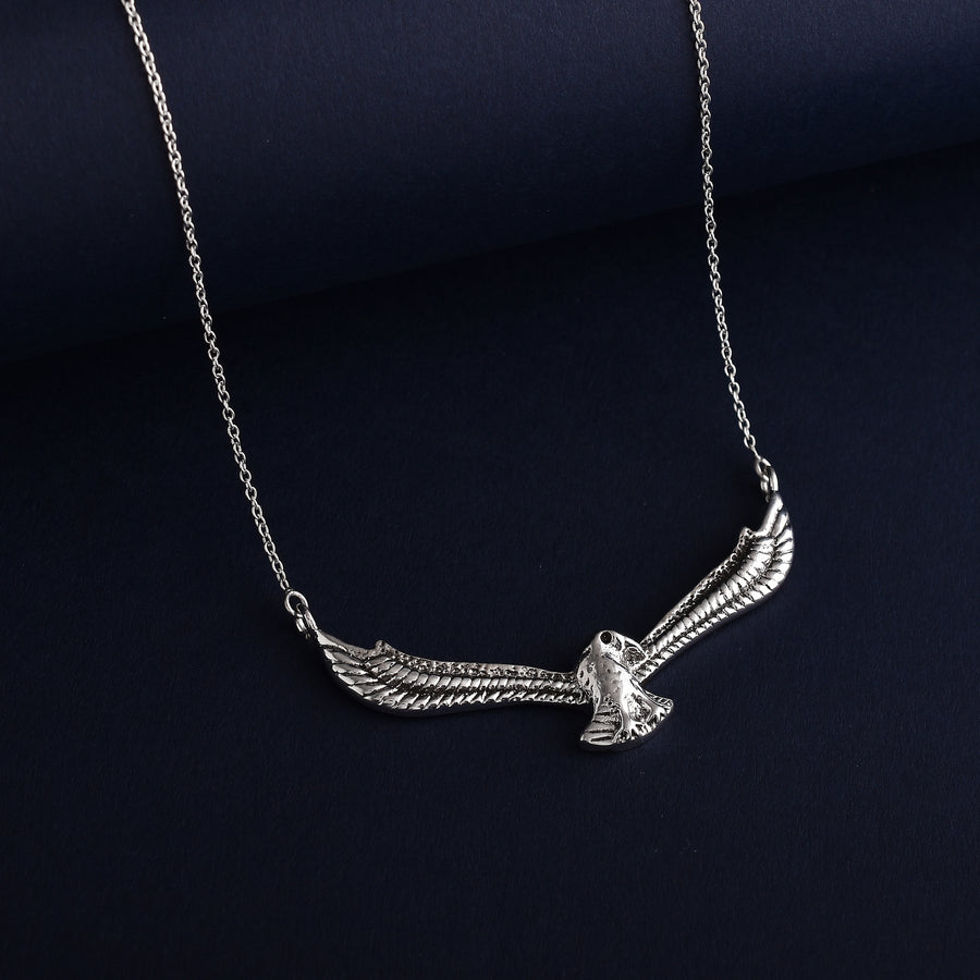 Flying Eagle Silver Pendant with Chain