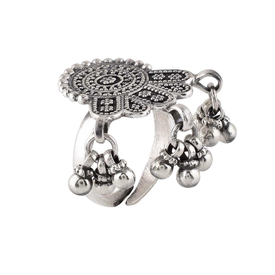 Bohemian Gypsy Ghungroo Design Oxidized Silver Afghani Ring at Rs 599.00 |  Oxidized Earring | ID: 2850950184188
