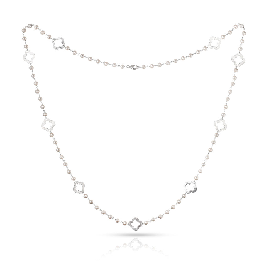 Graceful Silver Pearl Necklace3