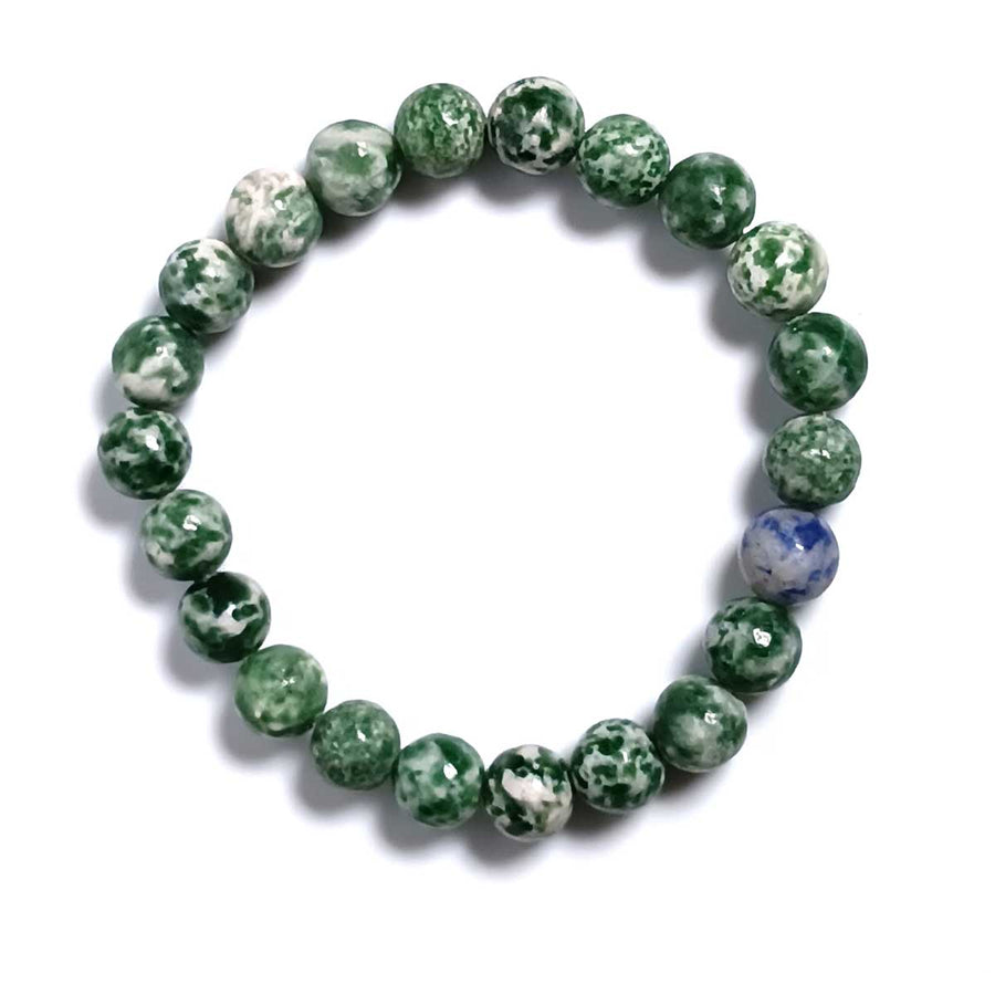 Green Spot Beads Bracelet for Men Women