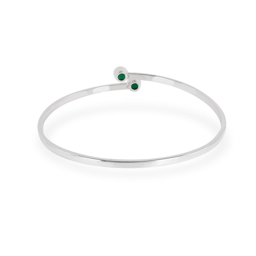 Green Onyx Sterling Silver Bezel Design Bracelet2