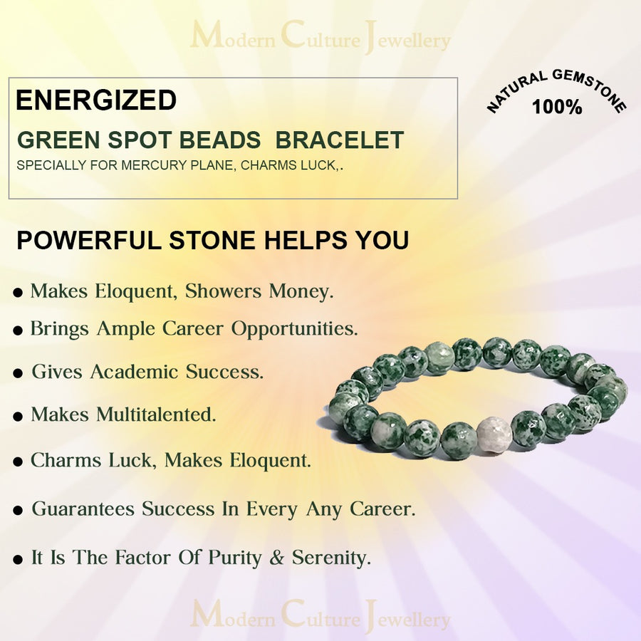Green Spot Beads Bracelet Health Benefits