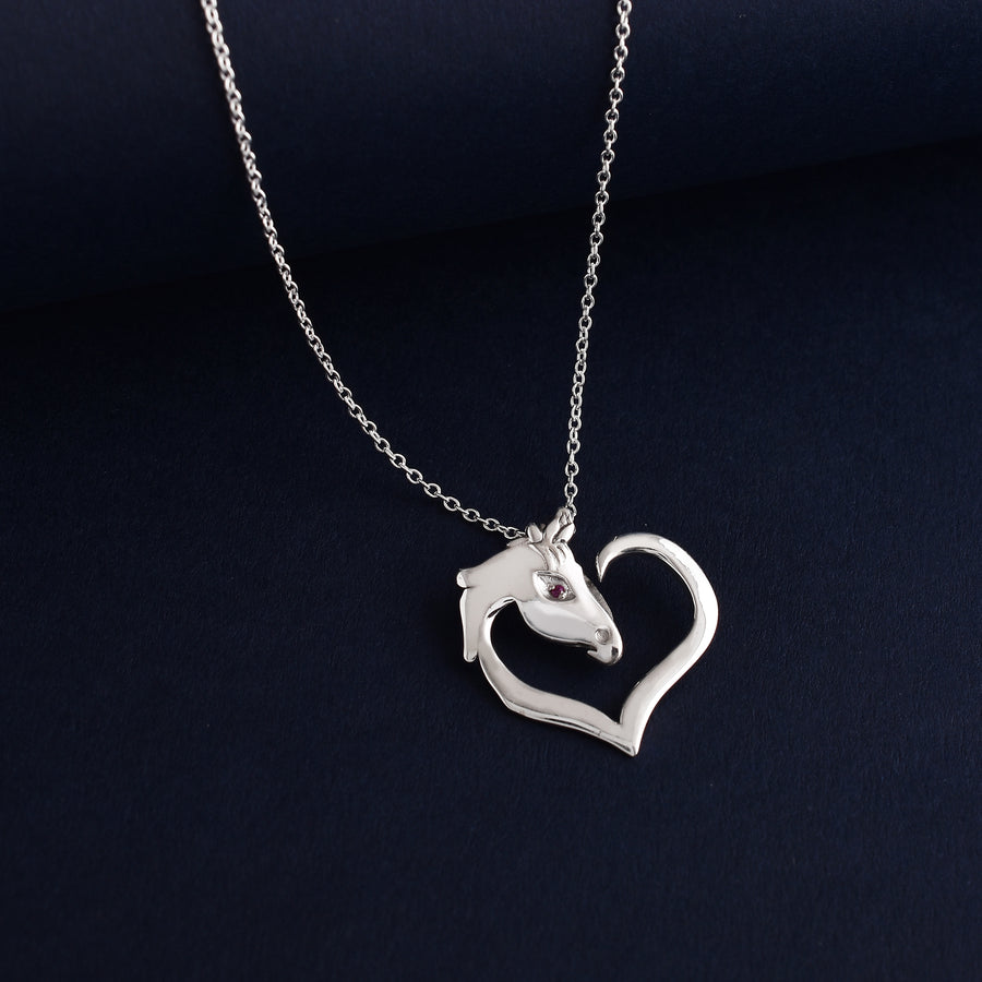 Horse Love Pendant with Chain