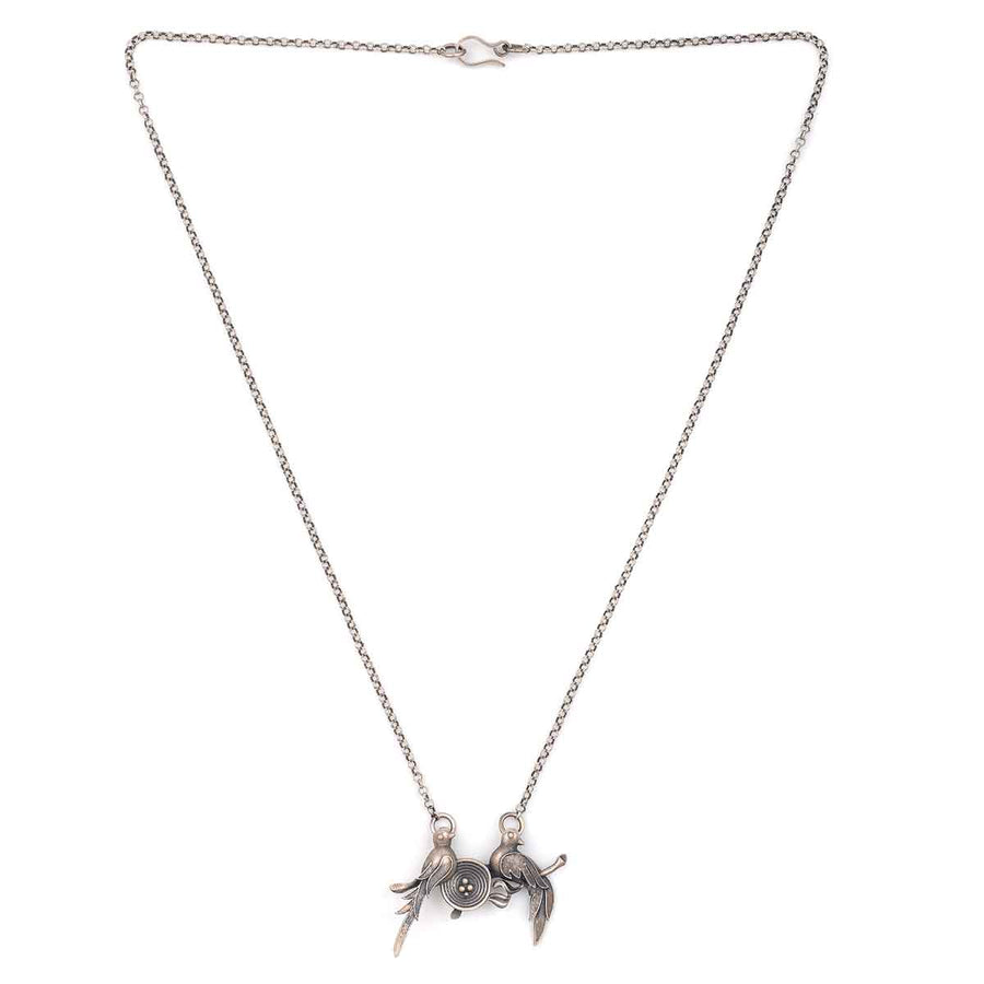 Love Birds Silver Pendant With Chain1