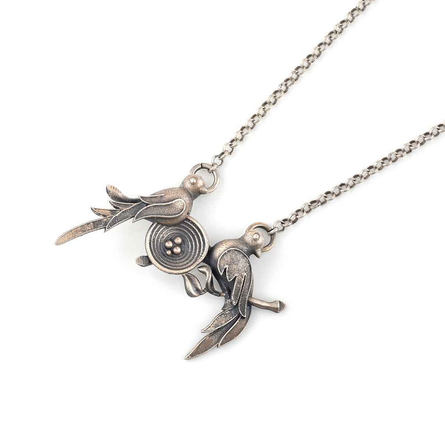 Love Birds Silver Pendant With Chain2
