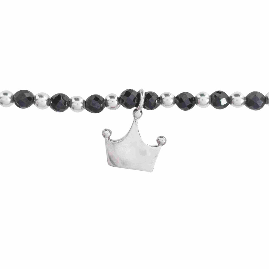 Minimal Silver Crown Nazariya Bracelet For Baby