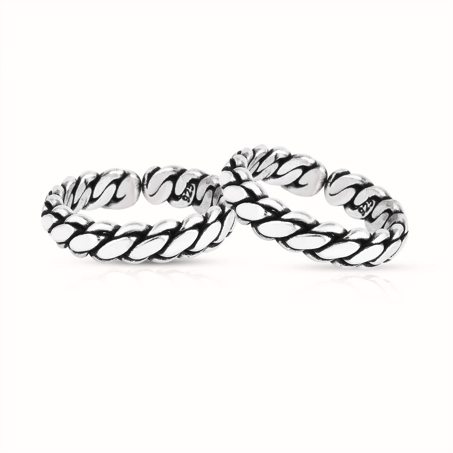 One Line Twisteed Sterling Silver Zig Zag Toe Ring1