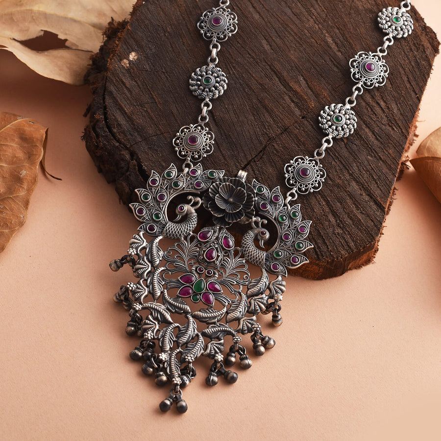 Long Necklace Oxidised Necklace Jewellery Online Jewellery