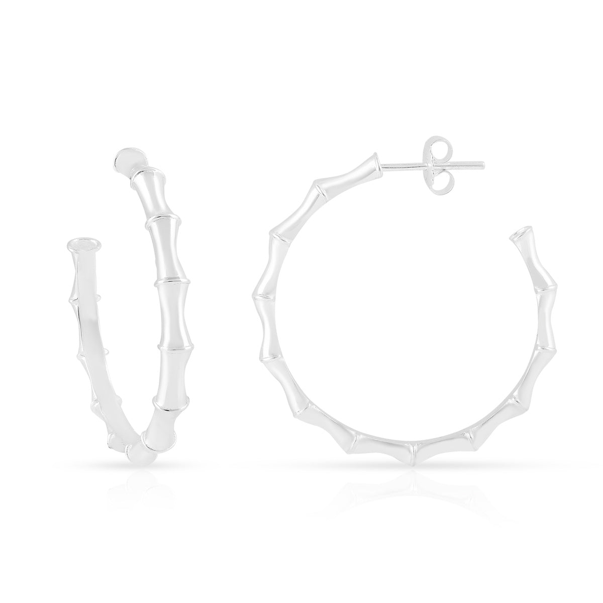 Silver Bamboo Small Hoop Earrings  Jewellery By Dinny Hall