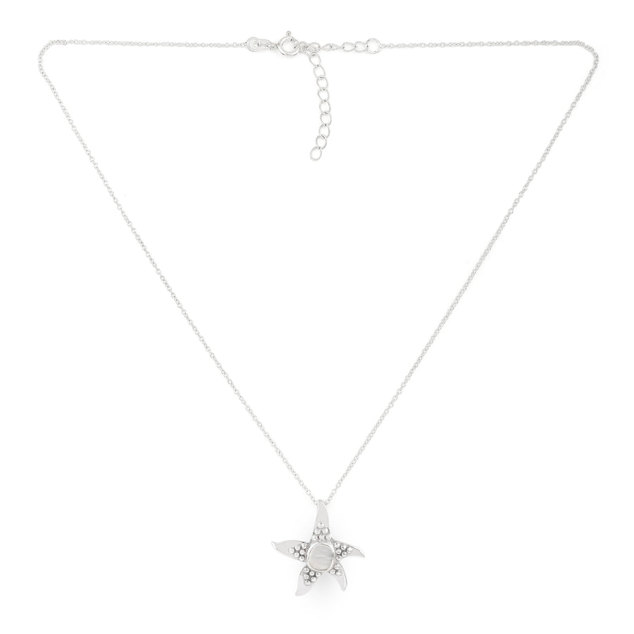 Star Fish Silver MOP Pendant with Chain