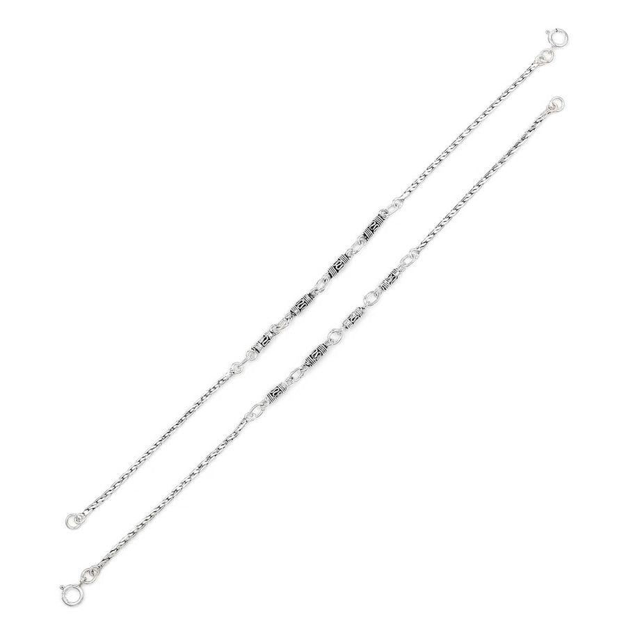 925 Sterling Silver Bar Chain Anklet