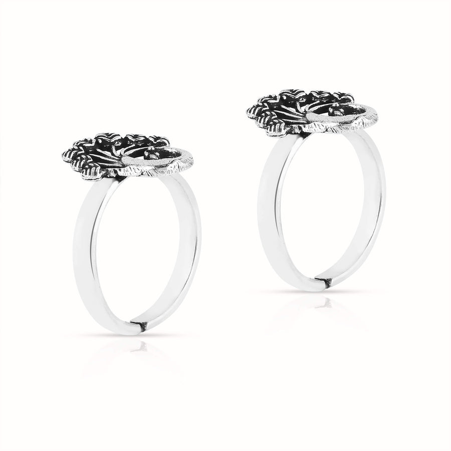 Sterling Silver Peahen Toe Rings