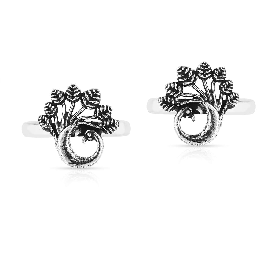 Sterling Silver Peahen Toe Rings