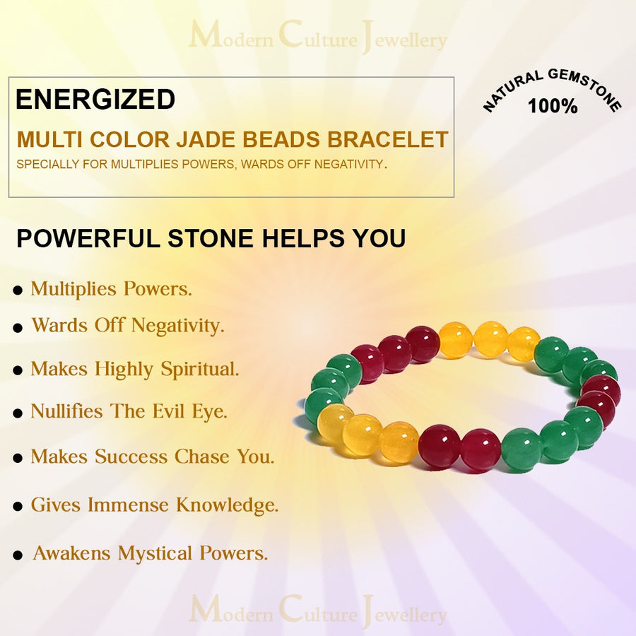 Multi Color Jade Beads Bracelet Health Benefits
