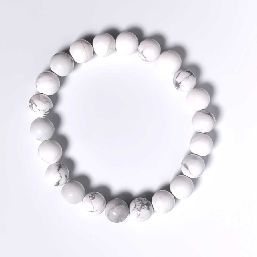 White Howlite Beads Bracelet 
