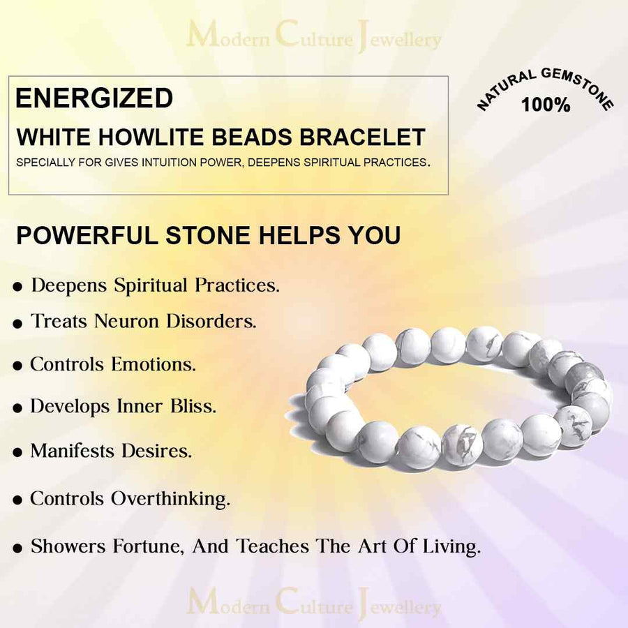 White Howlite Beads Bracelet