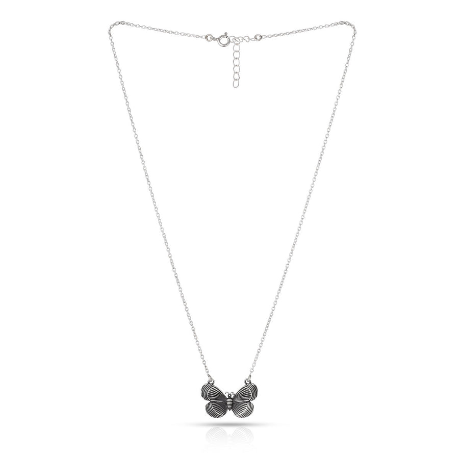 Butterfly Silver Pendant With Loop Chain3