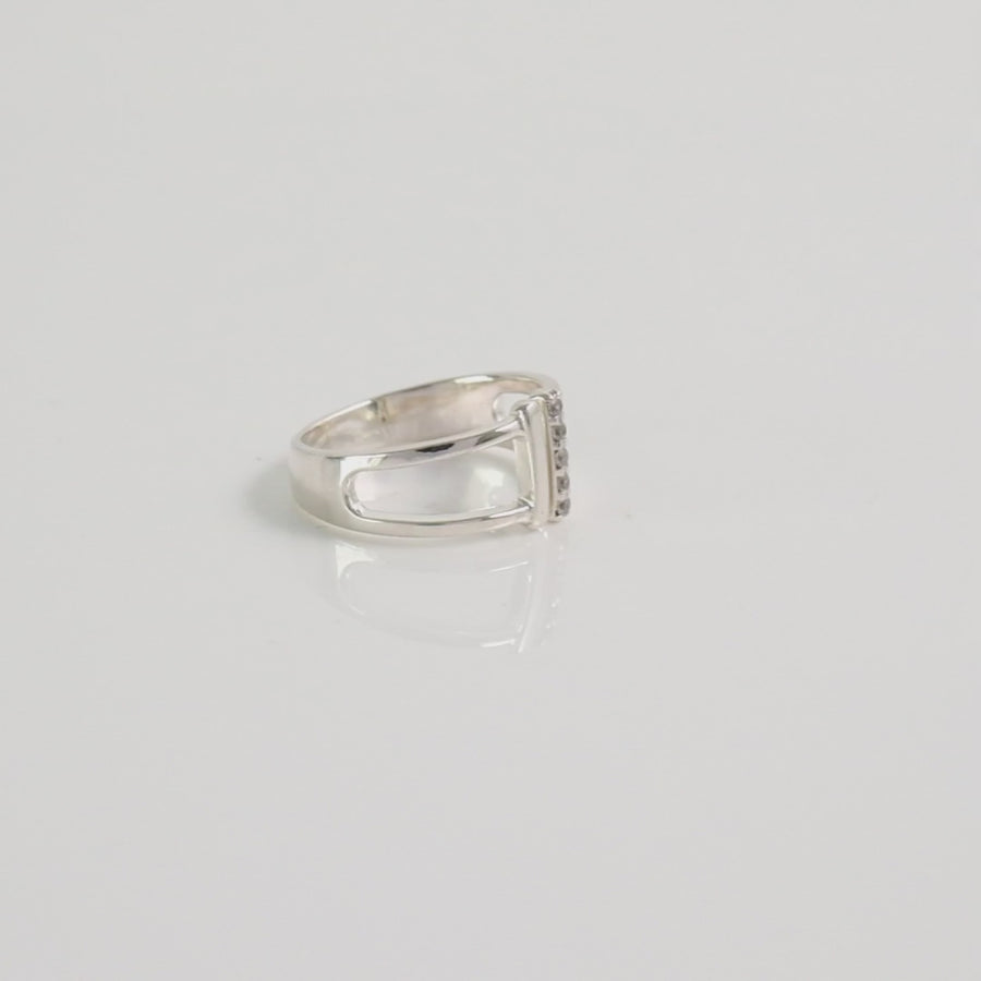 Fine Silver Zircon Minimal Finger Ring6